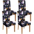 thumbnail image 1 of Halloween Chair Covers Set of 4, Scary Pumpkin Gnome Dining Chair Protectors, Black Elastic Removable Washable Dining Chair Covers for Halloween Kitchen Restaurant Holiday Decor, 1 of 6