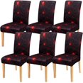thumbnail image 1 of Halloween Chair Covers Set of 6,Halloween Spider Web Parsons Chair slipcovers, Red Spider Kitchen Dining Room Decor Chair Seat Cover Protectors(Spider Web,6 Pack), 1 of 6