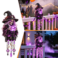 Library Ladder Railing Halloween Character Glow Cascade Railing Lights, Witch Themed Outdoor ...