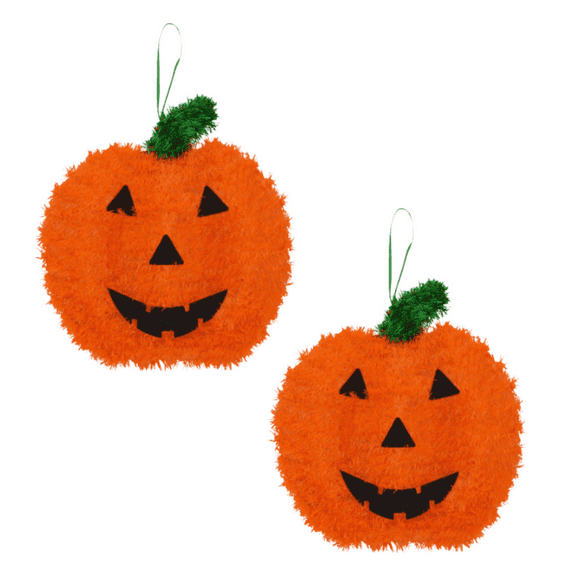 Halloween Character-Shaped Tinsel Decor Scary Pumpkin Halloween Decor Indoor Hallowmas Party Supplies - Pack of 2