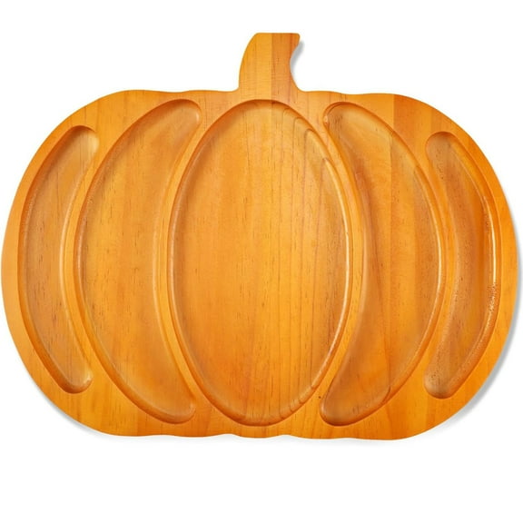 Halloween Charcuterie Board - Wooden Pumpkin Serving Tray for Fall & Thanksgiving | Reversible Kitchen Decor & Food Platter