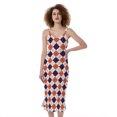 thumbnail image 1 of Halloween Checked Pattern Print Slim Fit Midi Cami Dress, Halloween Decorative Fashion Summer Maxi Sexy Casual Dress For Women, 1 of 4