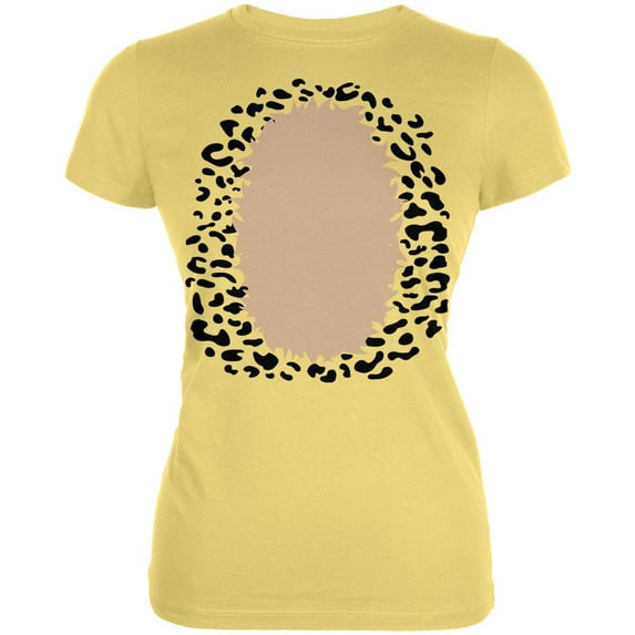 Halloween Cheetah Costume Juniors Soft T Shirt Yellow LG