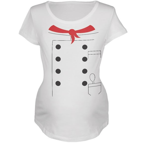 Halloween Chef Costume White Maternity Soft T-Shirt - Small