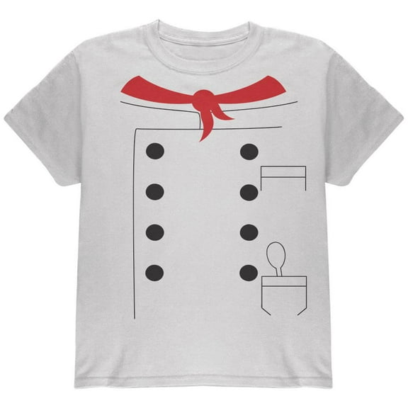 Halloween Chef Costume White Youth T-Shirt - Youth Small