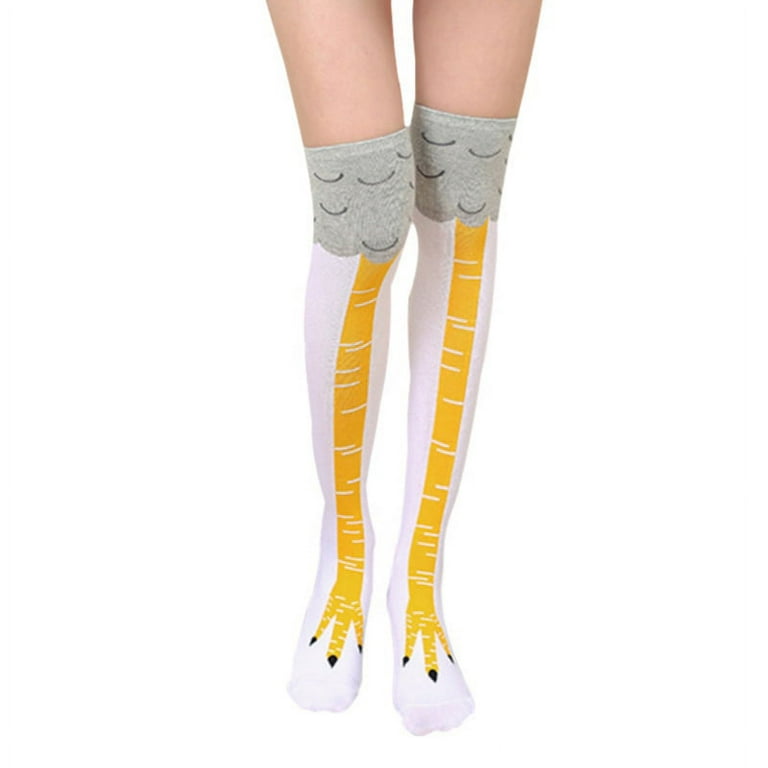 Women 3D Chicken Foot Socks Leg/Knee-High Christmas Funny Xmas Cartoon  Stockings