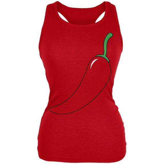 Halloween Chili Pepper Costume of Cinco de Mayo Juniors Soft Tank Top Red SM