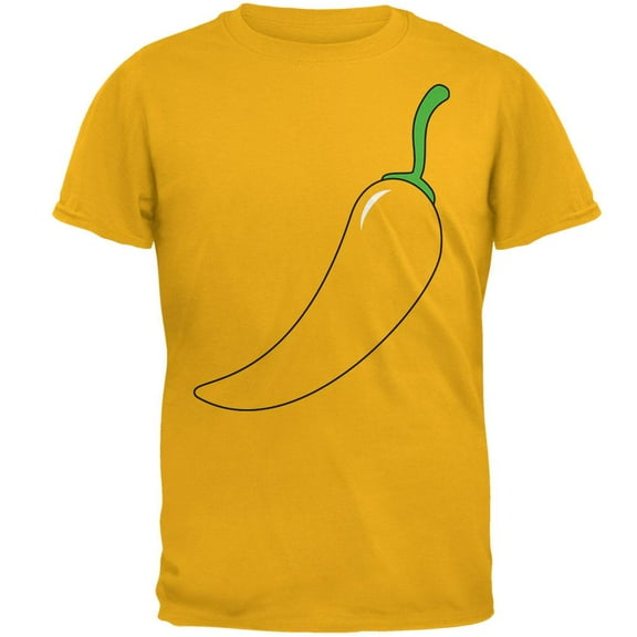 Halloween Chili Pepper Costume of Cinco de Mayo Mens T Shirt Yellow LG