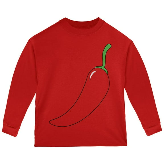 Halloween Chili Pepper Costume of Cinco de Mayo Toddler Long Sleeve T Shirt Red 3T