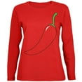 thumbnail image 1 of Halloween Chili Pepper Costume of Cinco de Mayo Womens Long Sleeve T Shirt Red 2XL, 1 of 2