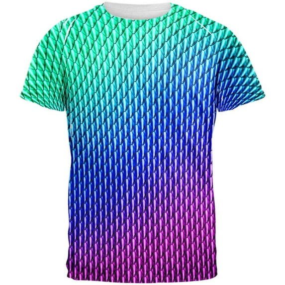 Halloween Chinese Celestial Dragon Scales Costume All Over Mens T Shirt Multi MD