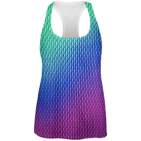 Halloween Chinese Celestial Dragon Scales Costume All Over Womens Work Out Tank Top Multi MD
