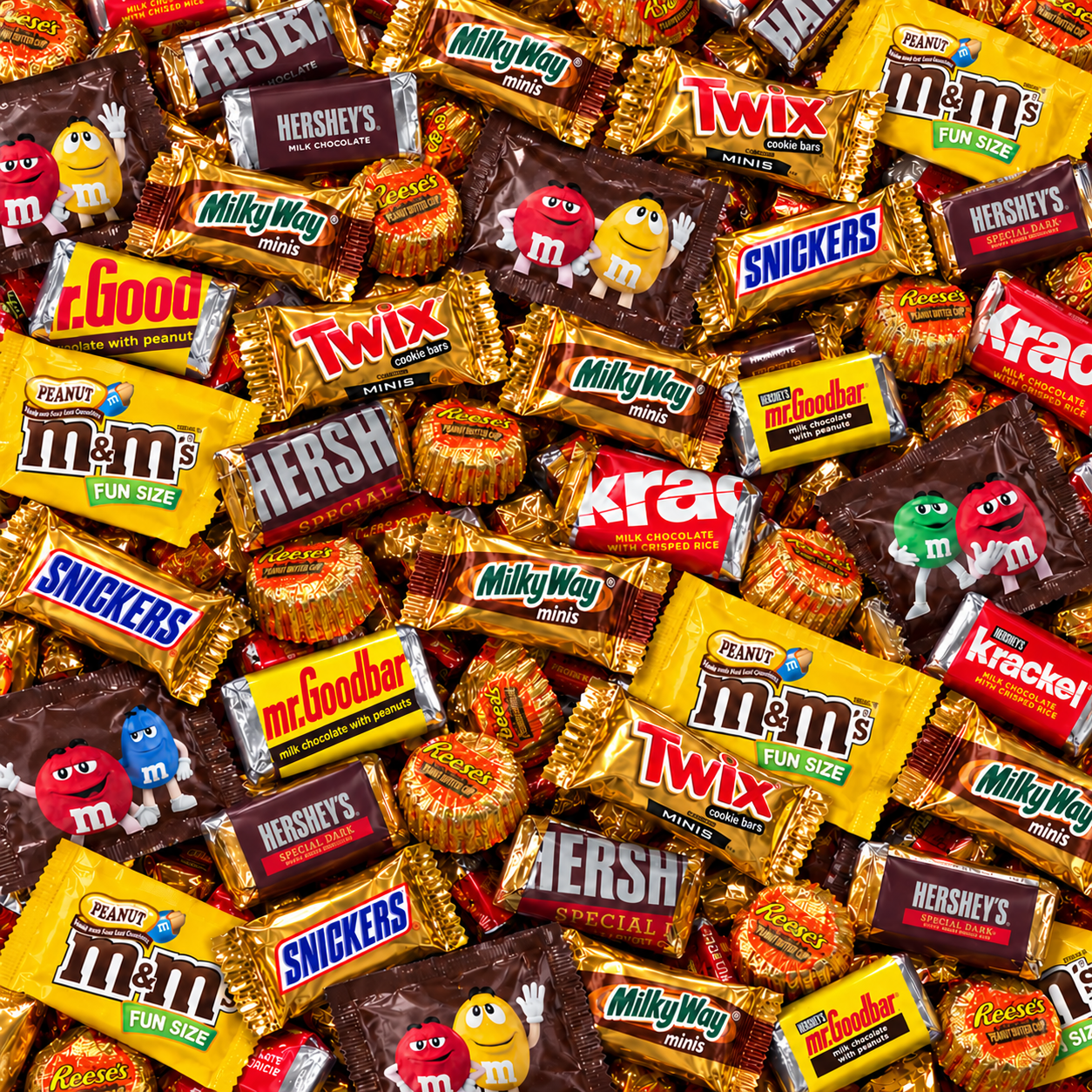 Mini Snickers Label Halloween Chocolate Assortment – Snickers, Twix, Milky Way, Reese's ...