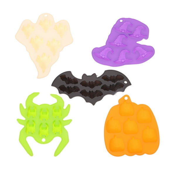 Halloween Chocolate Molds Bat Shape Assorted Color 5Pcs 8.7X3.9X0.8In