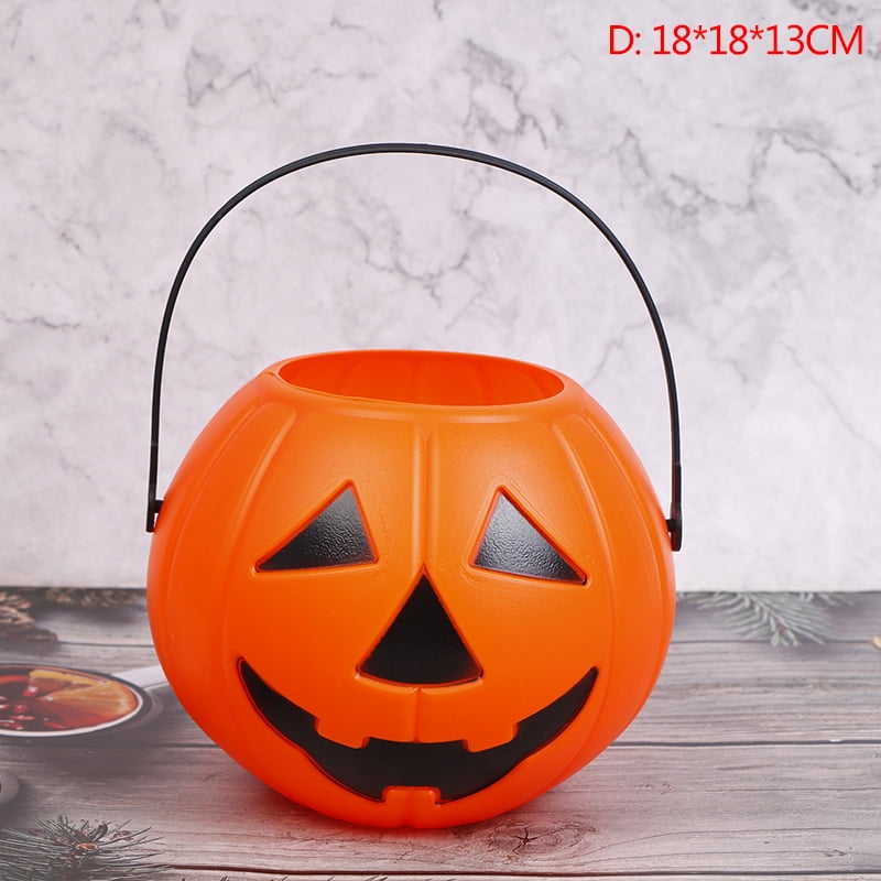 Halloween Christams Party Props Plastic Pumpkin Bucket Candy Box