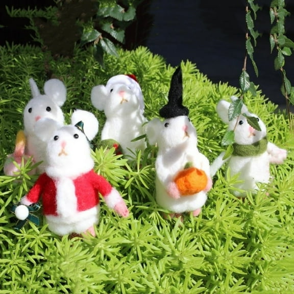 Halloween Christmas Felt Mouse Ornament, Adorable Appearance Christmas Mouse Ornament, Super Soft Desktop Mouse Doll Decoration for Home Decor