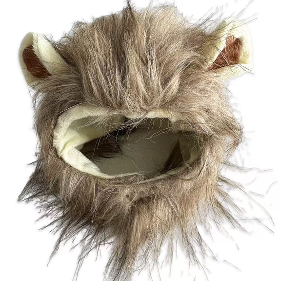 Halloween & Christmas Funny Pet Costumes, Furry Pet Accessories - Universal for Cats & Dogs, Lion Mane Wig (Available in Multiple Sizes-S for 30cm-35cm) brown-A