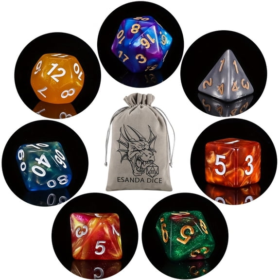 Halloween/ Christmas Gift 141pcs Polyhedral Dice Set, Includes 140pcs DND Dices And A Creative Pattern Velvet Bag for RPG Role-playing Game, These These D&D Dice Set Are Great for D&D Players.