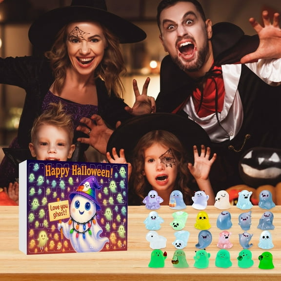 Halloween Christmas Luminous Resin Advent Calendar 3D Night Light Countdown Calendar for Home Decor