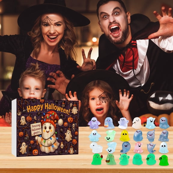 Halloween Christmas Luminous Resin Advent Calendar 3D Night Light Countdown Calendar for Home Decor