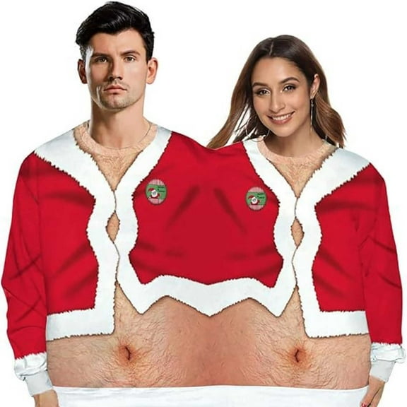 Halloween Christmas Mens and Womens Two Person Interesting Sweater Digital Printed Sweatshirt Couple