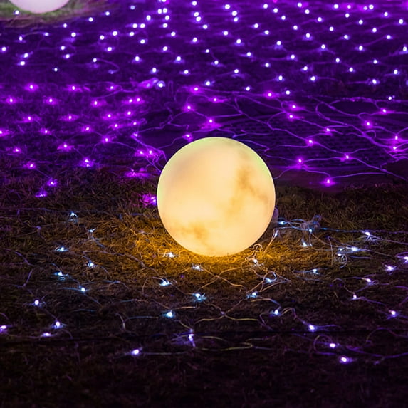Halloween/Christmas Net Lights Outdoor, 5FT x 5FT 96 LED Fairy String Light with 8 Lighting Modes, Connectable Light for Garden Tree Bushes, Holiday Wedding Party Decorations, Purple
