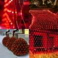 thumbnail image 1 of Halloween/Christmas Net Lights Outdoor, 5FT x 5FT 96 LED Fairy String Light with 8 Lighting Modes, Connectable Light for Garden Tree Bushes, Holiday Wedding Party Decorations, Red, 1 of 7