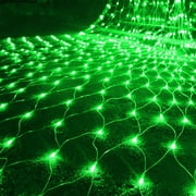 Halloween/Christmas Net Lights Outdoor, 6.6FT x 6.6FT 144 LED Fairy String Light with 8 Lighting Modes, Connectable Light for Garden Tree Bushes, Holiday Wedding Party Decorations, Green