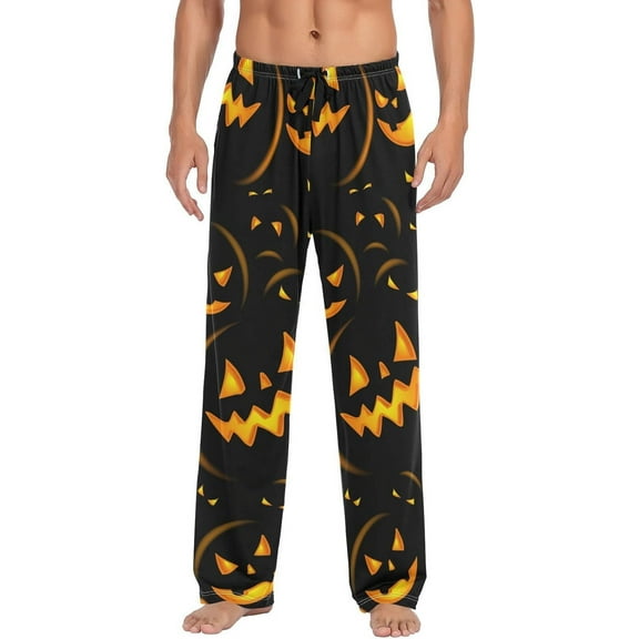 Halloween Christmas Pajama Pants Mens Lounge Pants Super Soft Men Pajama Bottoms with Drawstring Pockets