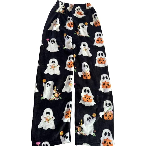 Halloween Christmas Pajama Pants Women Men Fuzzy Flannel Pjs Pants Pajama Bottom Couples Lounge Costume Gifts