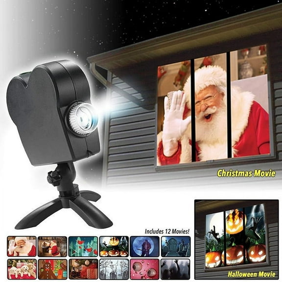 Halloween Christmas Projection Lights Holiday 12 Scenes Window Disco Lights