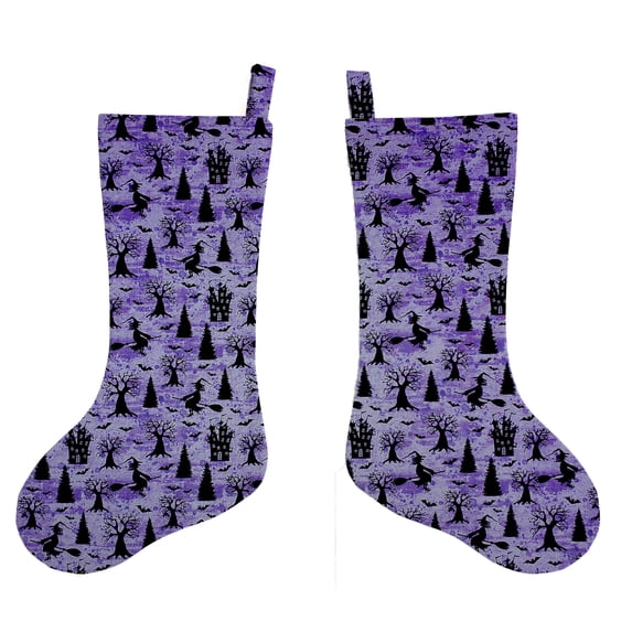 Halloween Christmas Stocking by Penny's Needful Things (Haunted Houses & Witches) (Two Stocking)