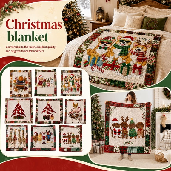 Halloween Christmas Throw Blanket 79X71 Inches Flannel Blanket, Cozy Throw Blanket for Couch and Decorative Throw Blanket for Winter, Warm Blanket for Living Room 1Pc Christmas