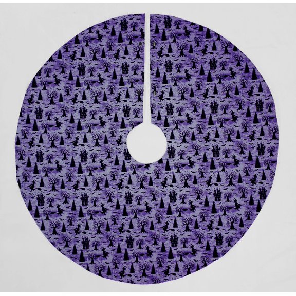 Halloween Christmas Tree Skirt By Penny's Needful Things (Haunted Houses & Witches) (Round)