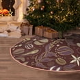 thumbnail image 1 of Halloween Christmas Tree Skirt - Coffee and Flowers 36 Inches Christmas Tree Skirt for Halloween Holiday Indoor Home Christmas Tree Decorations with Three Ribbons, 1 of 7