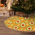 thumbnail image 1 of Halloween Christmas Tree Skirt - Cute Avocado Orange Flower 48 Inches Christmas Tree Skirt for Halloween Holiday Indoor Home Christmas Tree Decorations with Three Ribbons, 1 of 7