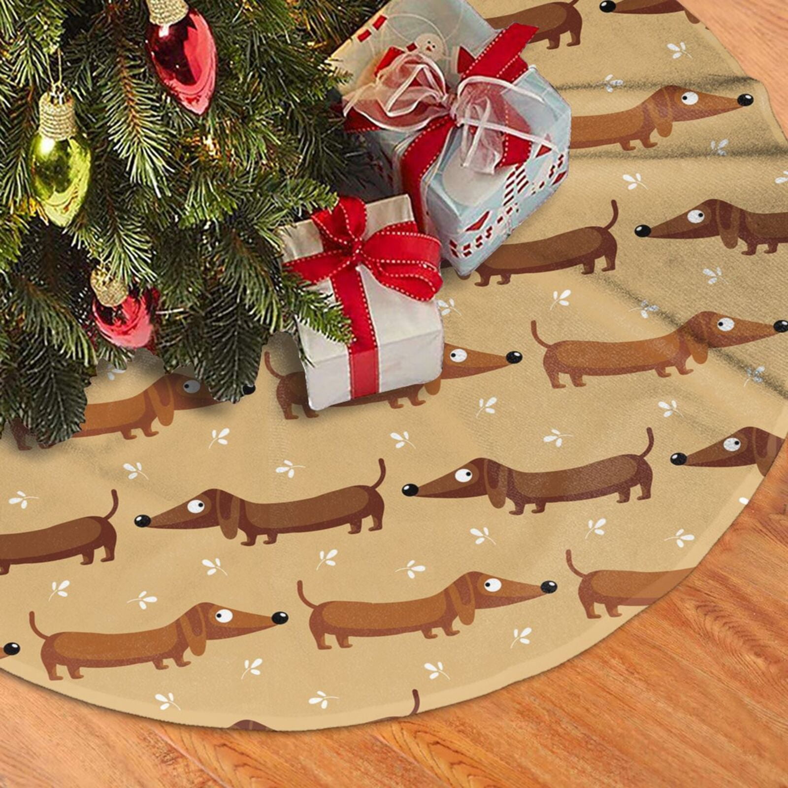 Halloween Christmas Tree Skirt Dachshund Dog Puppy No.1049 Tree Mat