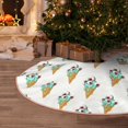 thumbnail image 1 of Halloween Christmas Tree Skirt - Fun Green Ice Cream Print 30 Inches Christmas Tree Skirt for Halloween Holiday Indoor Home Christmas Tree Decorations with Three Ribbons, 1 of 7