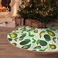 thumbnail image 1 of Halloween Christmas Tree Skirt - Green Avocado K 36 Inches Christmas Tree Skirt for Halloween Holiday Indoor Home Christmas Tree Decorations with Three Ribbons, 1 of 7