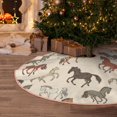 thumbnail image 1 of Halloween Christmas Tree Skirt - Hand Drawn Modern Cool Horse 36 Inches Christmas Tree Skirt for Halloween Holiday Indoor Home Christmas Tree Decorations with Three Ribbons, 1 of 7