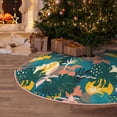 thumbnail image 1 of Halloween Christmas Tree Skirt - Hawaiian Style Blue Yellow 30 Inches Christmas Tree Skirt for Halloween Holiday Indoor Home Christmas Tree Decorations with Three Ribbons, 1 of 7