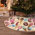 thumbnail image 1 of Halloween Christmas Tree Skirt - Lollipop Cone Donut Prints 36 Inches Christmas Tree Skirt for Halloween Holiday Indoor Home Christmas Tree Decorations with Three Ribbons, 1 of 7