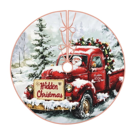 Halloween Christmas Tree Skirt - Merry Christmas No.272 36 Inches Christmas Tree Skirt for Halloween Holiday Indoor Home Christmas Tree Decorations with Three Ribbons