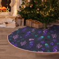 thumbnail image 1 of Halloween Christmas Tree Skirt - Octopus Seahorse Jellyfish Purple 36 Inches Christmas Tree Skirt for Halloween Holiday Indoor Home Christmas Tree Decorations with Three Ribbons, 1 of 7