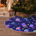 thumbnail image 1 of Halloween Christmas Tree Skirt - Purple Blue Jellyfish 30 Inches Christmas Tree Skirt for Halloween Holiday Indoor Home Christmas Tree Decorations with Three Ribbons, 1 of 7
