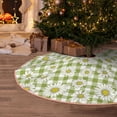 thumbnail image 1 of Halloween Christmas Tree Skirt - Square Texture Daisies Flowers 48 Inches Christmas Tree Skirt for Halloween Holiday Indoor Home Christmas Tree Decorations with Three Ribbons, 1 of 7