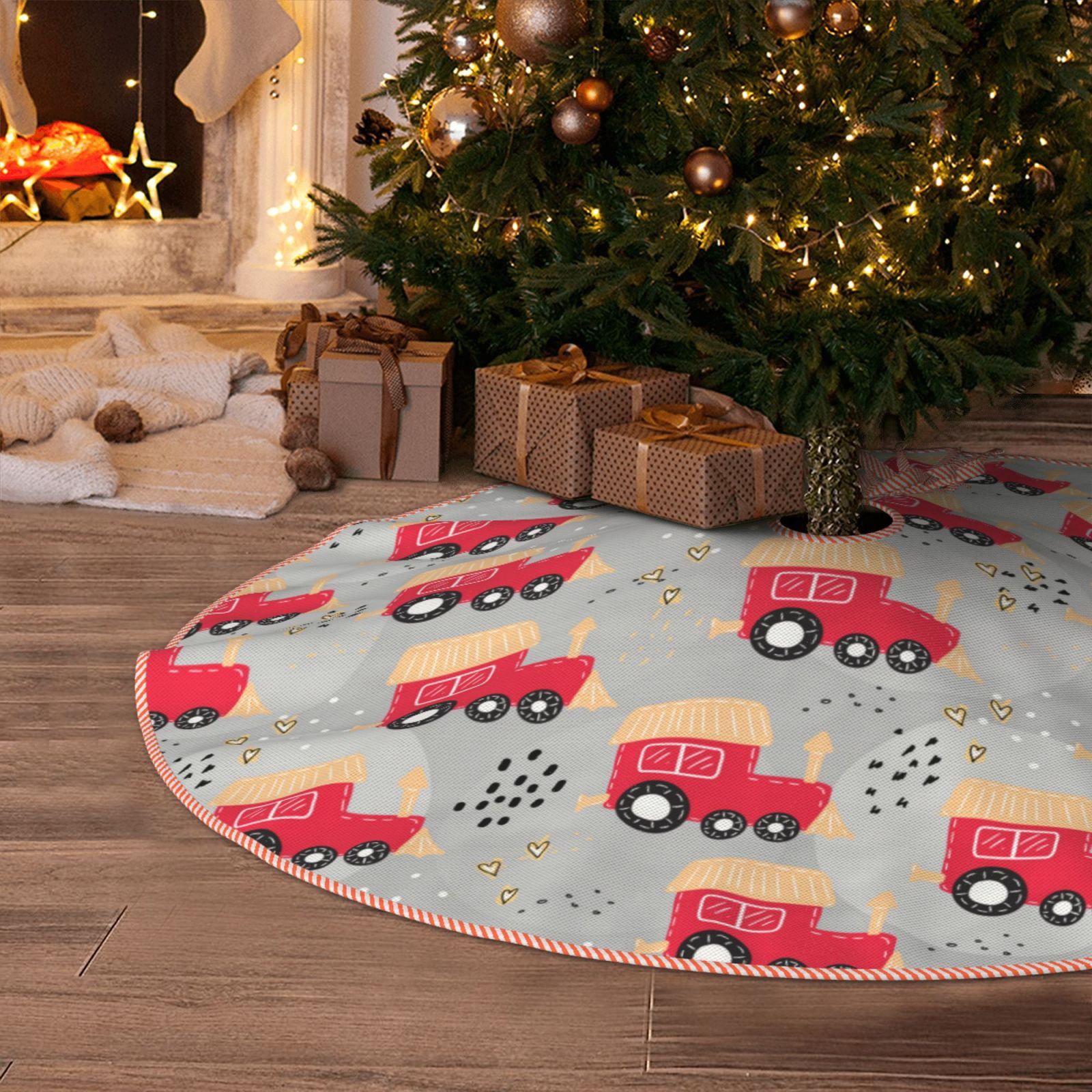 Halloween Christmas Tree Skirt Train Pattern 36 Inches Christmas