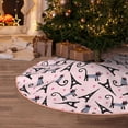 thumbnail image 1 of Halloween Christmas Tree Skirt - cat Eiffel Tower 48 Inches Christmas Tree Skirt for Halloween Holiday Indoor Home Christmas Tree Decorations with Three Ribbons, 1 of 7