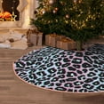 Halloween Christmas Tree Skirt, retro Leopard print trendy Tree Mat
