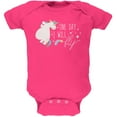 thumbnail image 1 of Halloween Chubby Unicorn One Day I Will Fly Soft Baby One Piece Hot Pink 18 Month, 1 of 2